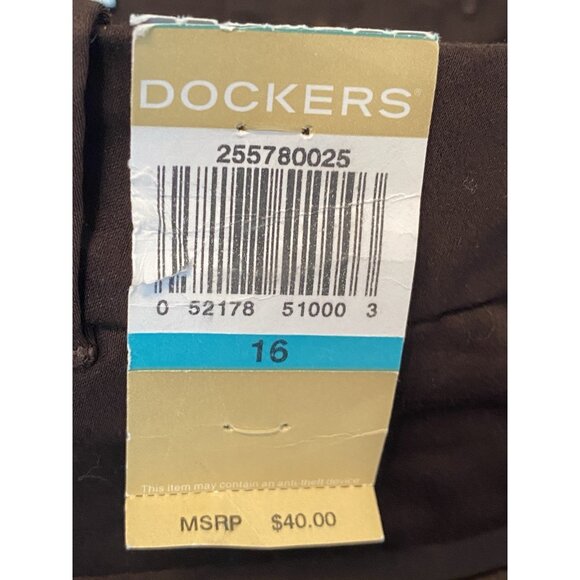 Dockers Brown Mid Rise Curvy Capri Pants Women's Size 16 New NWT - Picture 9 of 11